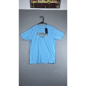 Tommy Hilfiger Shirt Boys Large 14-16 Blue Logo Graphic Short Sleeve Tee Casual